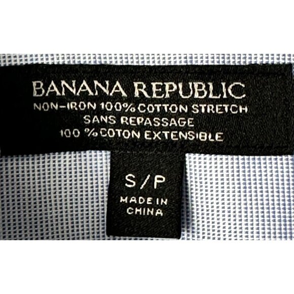 Banana Republic Mens Shirt Camden Button Up Standard Fit Non Iron Stretch Blue S - Picture 6 of 9